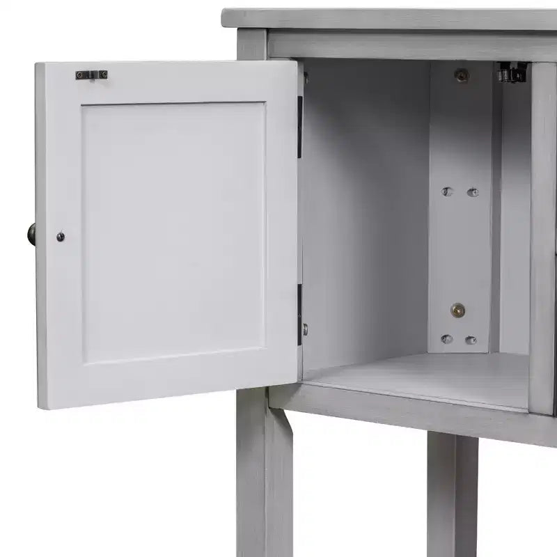 Consolle vintage con 4 cassetti e ripiano – Grigio antico / Blu scuro / Blu marino chiaro / Bianco lime / Blu retrò / Bianco – Montaggio da 1 persona