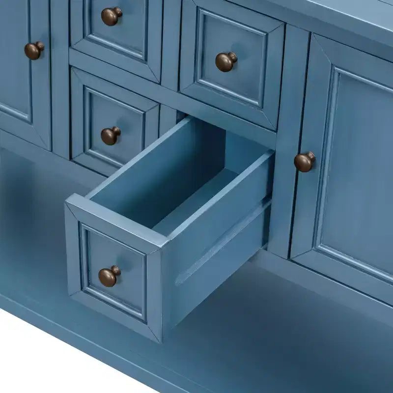 Consolle vintage con 4 cassetti e ripiano – Grigio antico / Blu scuro / Blu marino chiaro / Bianco lime / Blu retrò / Bianco – Montaggio da 1 persona