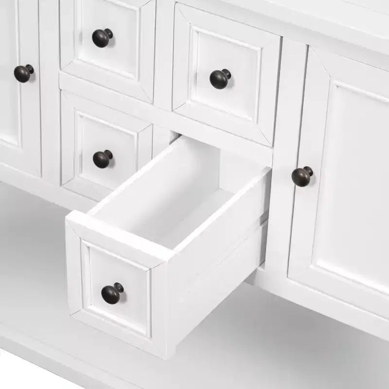 Consolle vintage con 4 cassetti e ripiano – Grigio antico / Blu scuro / Blu marino chiaro / Bianco lime / Blu retrò / Bianco – Montaggio da 1 persona