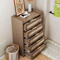 COZONY Rattan Dresser, 5-Drawer Tall Storage Chest w/ Metal Handles for Bedroom & Living Room