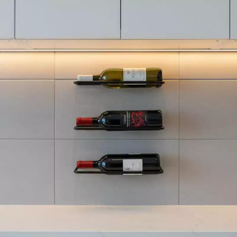 Cantinetta Portabottiglie da Parete in Metallo Nero, Singola, Per 1 Persona