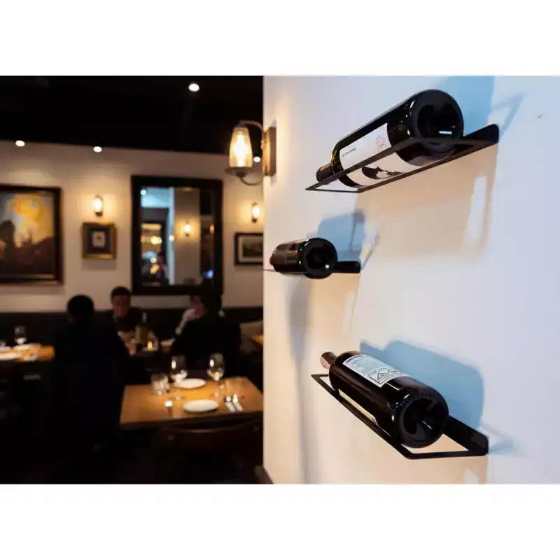 Cantinetta Portabottiglie da Parete in Metallo Nero, Singola, Per 1 Persona