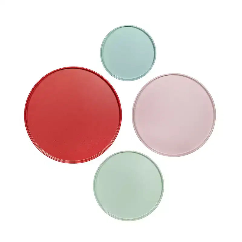 Set di 4 piedistalli portapiante a incastro multicolore, con struttura in metallo