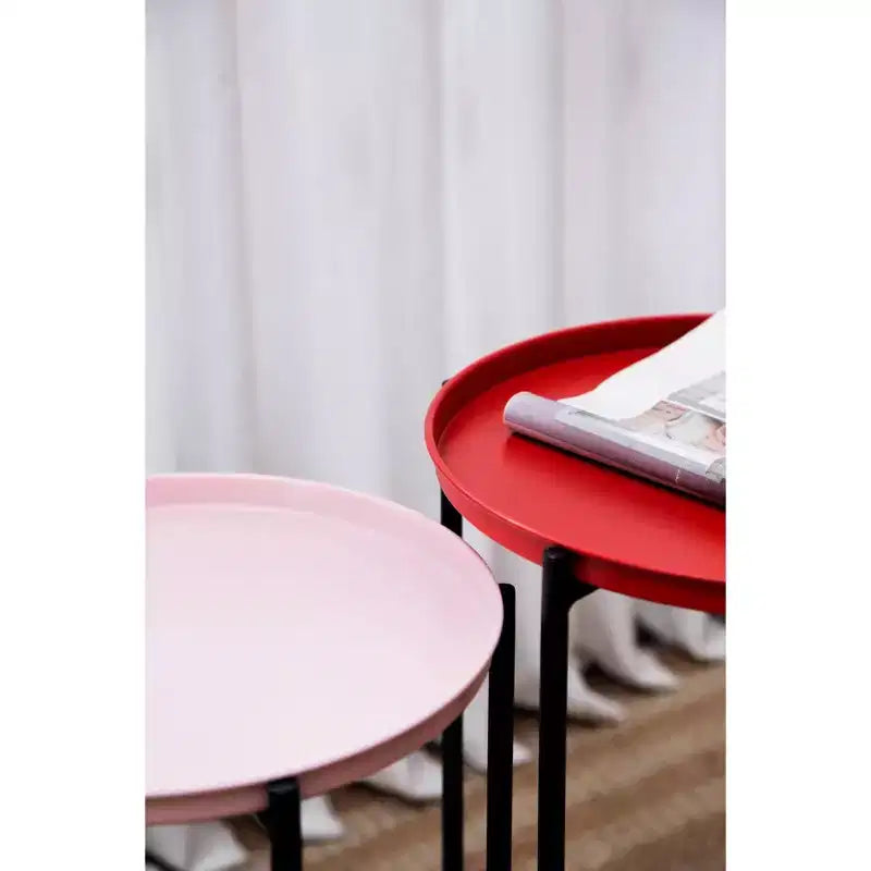 Set di 4 piedistalli portapiante a incastro multicolore, con struttura in metallo