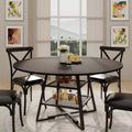 Dinning Room Tables for 4, Round Dining Table Set with Storage, 47 Inch Circle Kitchen Table High Top