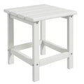 Adirondack Outdoor Side Table HDPE Weather Resistant Patio End Table - White