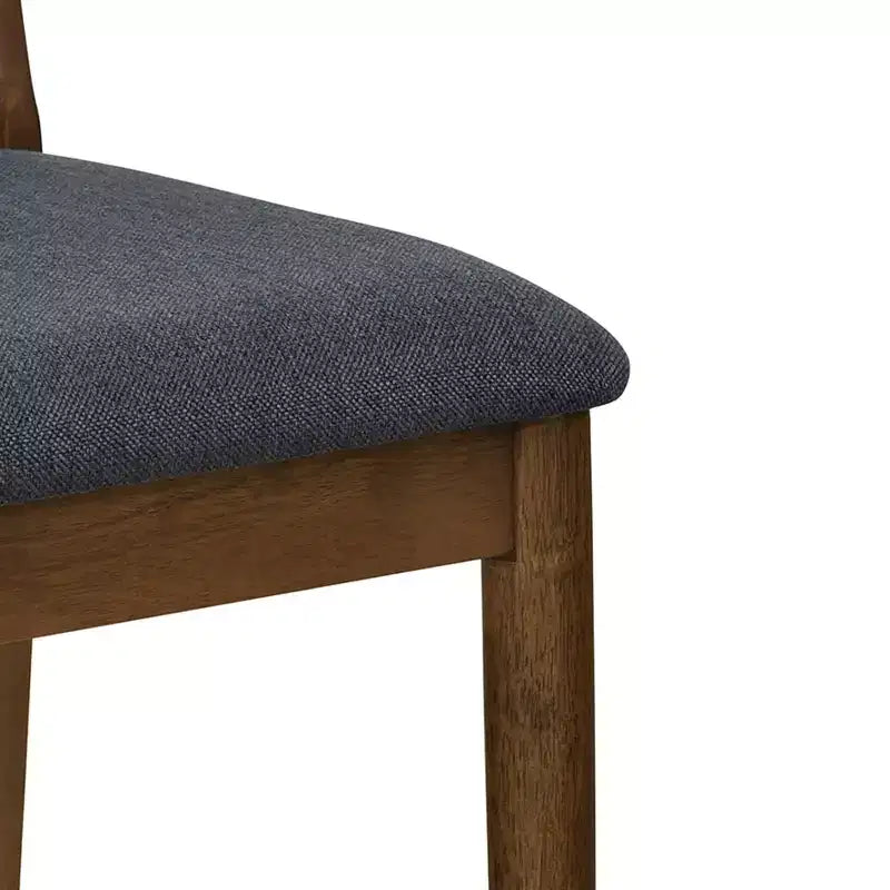 Sgabello da bancone imbottito beige/antracite e noce con schienale in corda, set da 4