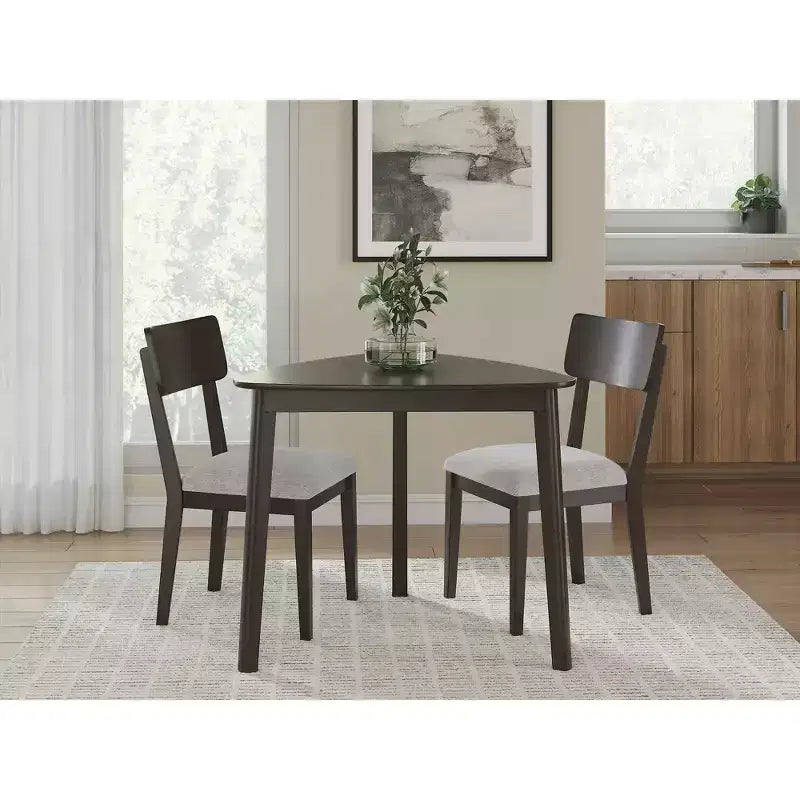 Sedie da pranzo laterali imbottite Merlot, set da 2