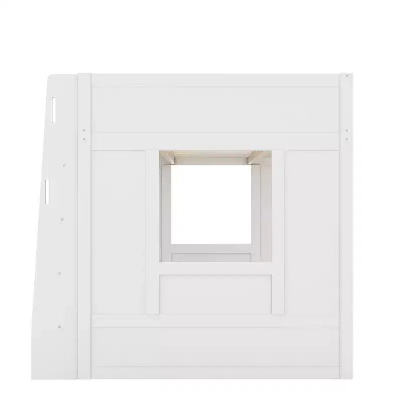 Letto a soppalco in legno Queen Size con contenitore – Marrone / Bianco, 1 persona