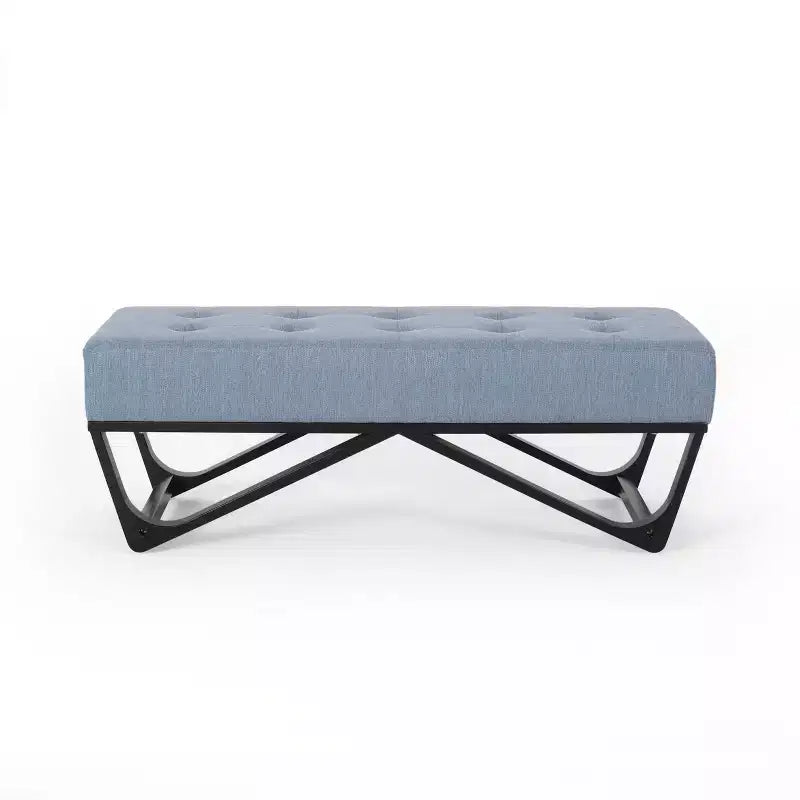 Panca Pouf Rettangolare Imbottita – Beige / Azzurro / Grigio Chiaro / Blu Navy, 1 Posto