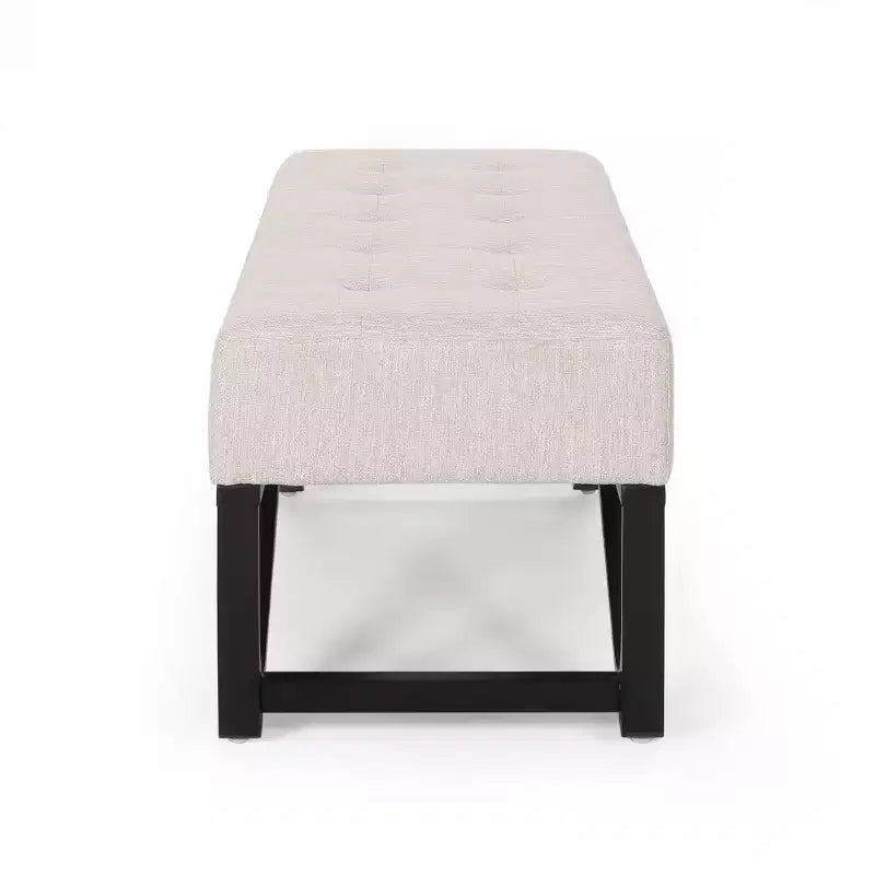 Panca Pouf Rettangolare Imbottita – Beige / Azzurro / Grigio Chiaro / Blu Navy, 1 Posto