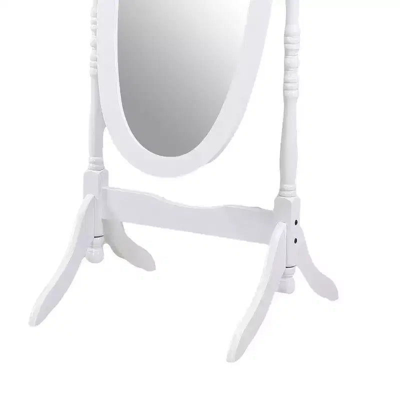 Specchio ovale da terra con cornice in legno, a figura intera, modello Cheval, per 1 persona, nei colori nero / rovere / bianco / ciliegio / oro / rosa / argento