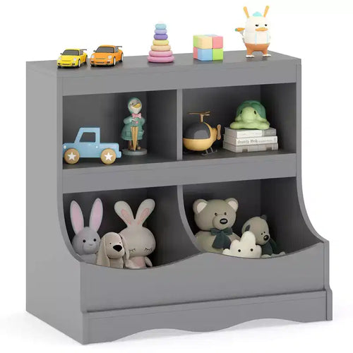 Organizer Giocattoli per Bambini a 4 Scomparti – Bianco / Rosa / Grigio, 1 Utente