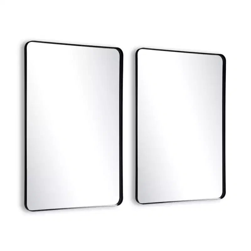 Specchio da parete rettangolare nero, 24x36 pollici, confezione da 2 per doppio lavabo