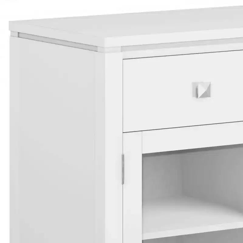 Credenza a 3 ante e 3 cassetti marrone sella/bianco medio