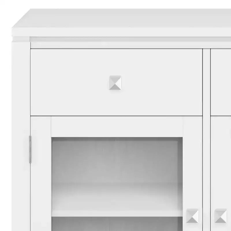 Credenza a 3 ante e 3 cassetti marrone sella/bianco medio