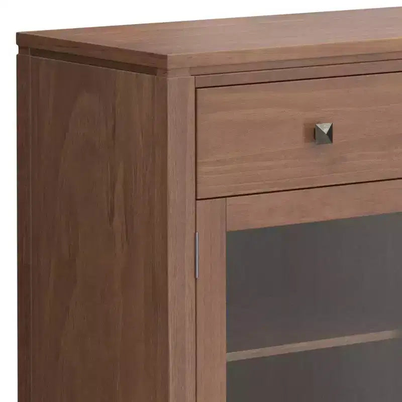 Credenza a 3 ante e 3 cassetti marrone sella/bianco medio