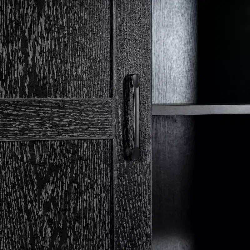 Mobiletto contenitore rustico da fattoria nero/grigio sbiancato/bianco con porta scorrevole "a granaio" – Montaggio per 1 persona