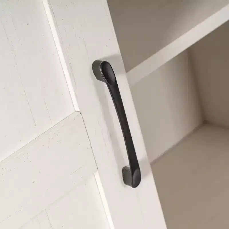 Mobiletto contenitore rustico da fattoria nero/grigio sbiancato/bianco con porta scorrevole "a granaio" – Montaggio per 1 persona
