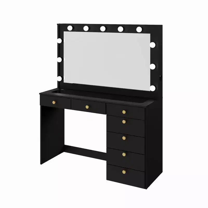 Specchiera illuminata con specchio bianco/nero, monoposto