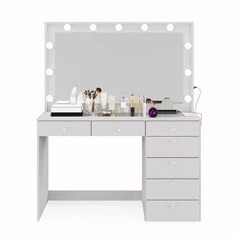 Specchiera illuminata con specchio bianco/nero, monoposto