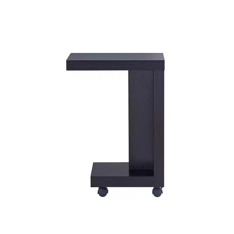Tavolino finale mobile a C, Espresso / Rovere Bianco, Montaggio a 1 persona