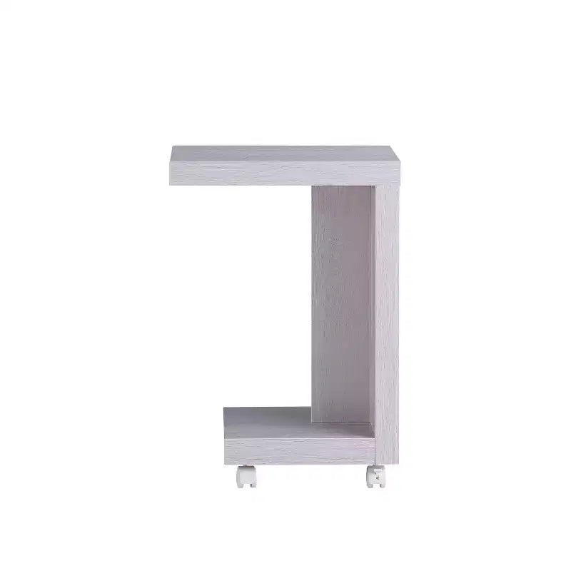 Tavolino finale mobile a C, Espresso / Rovere Bianco, Montaggio a 1 persona