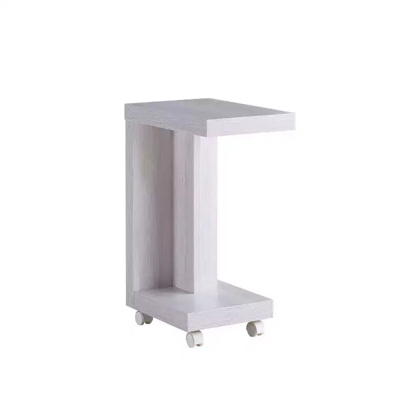 Tavolino finale mobile a C, Espresso / Rovere Bianco, Montaggio a 1 persona