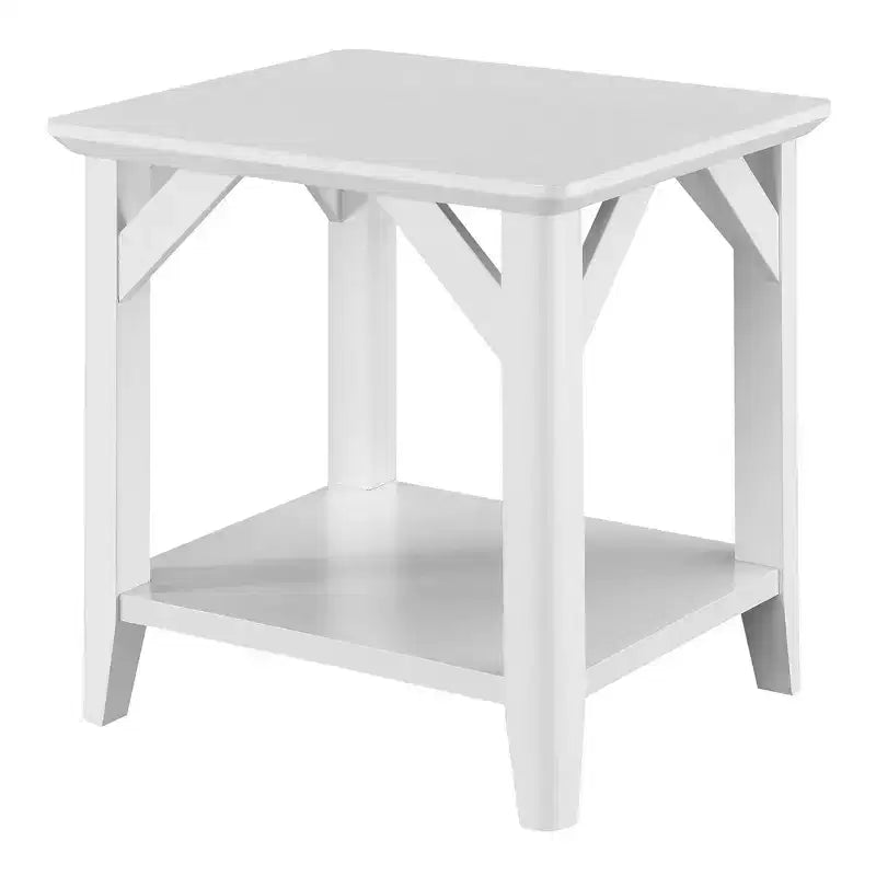 Tavolino Quadrato Nero/Bianco con Ripiano, 1 Persona