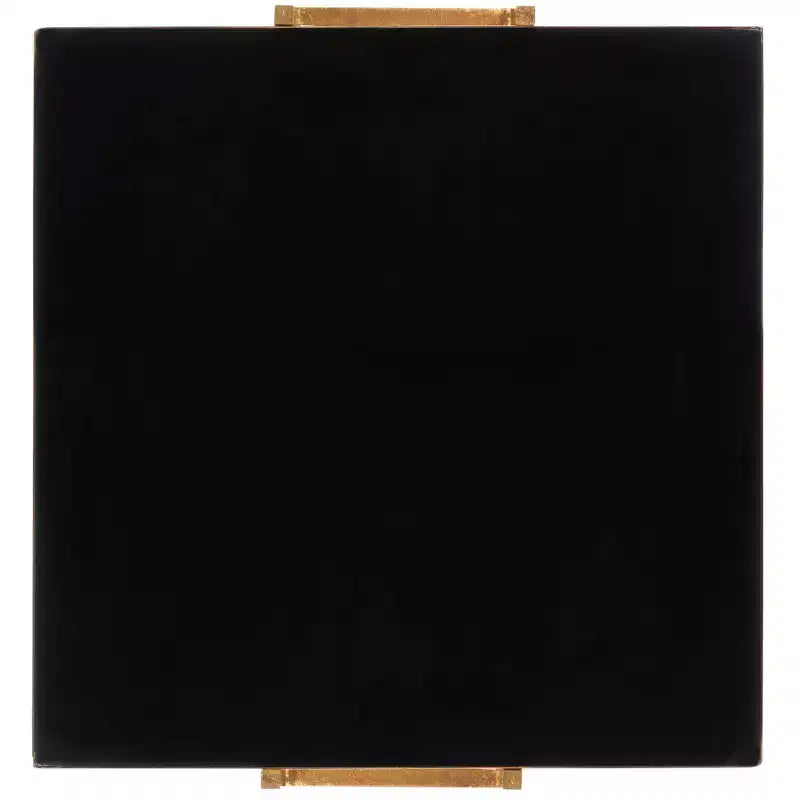 Tavolino quadrato d'appoggio nero e oro - 1 persona