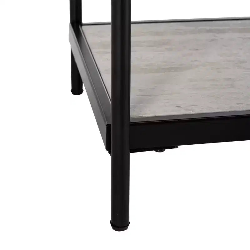 Console a 3 ripiani – Struttura nera / Piano beige – Montaggio da 1 persona