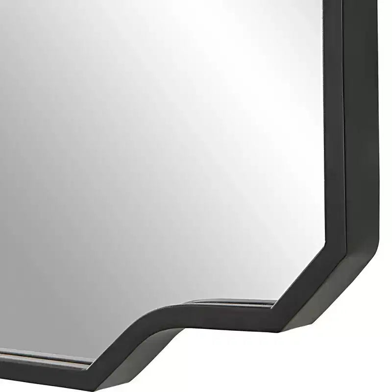 Specchio da Parete Rettangolare Nero Opaco, Stile Contemporaneo, Singolo