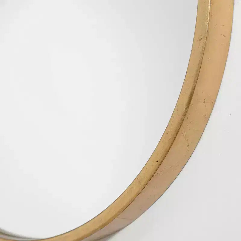 Specchio da Parete Ovale – Cornice in Ferro Antico Color Oro Foglia, Montaggio a Parete, Singolo