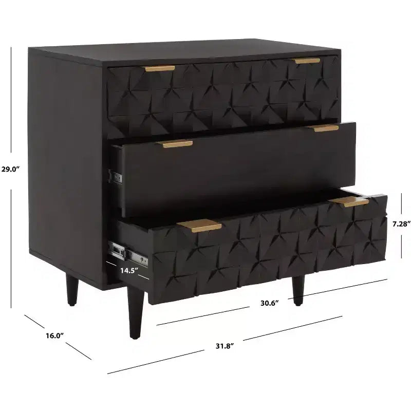 Cassettiera Noce a 3 Cassetti – Assemblaggio per 1 Persona