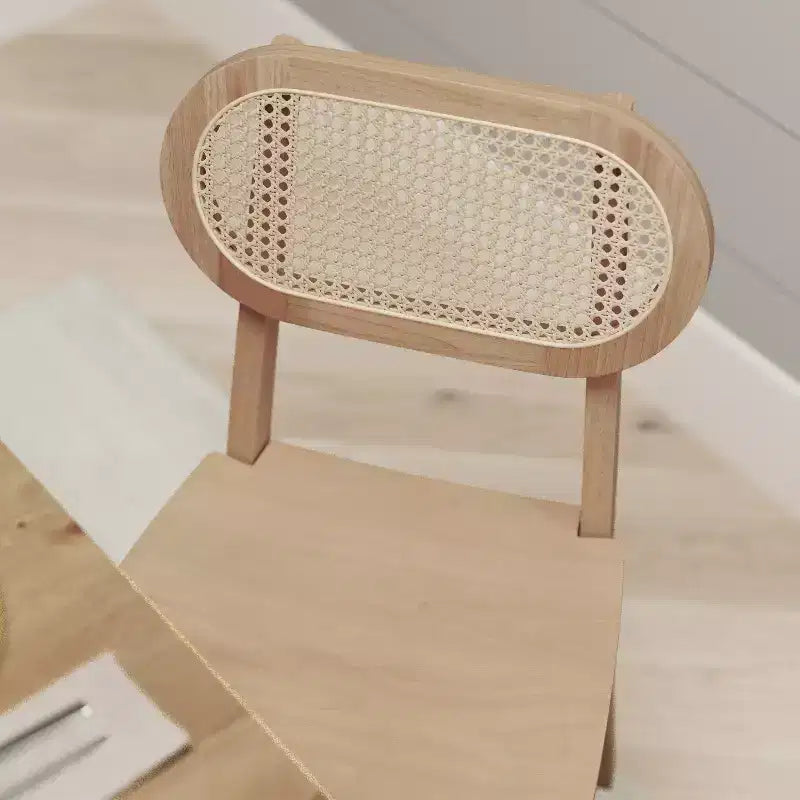 Sedia da pranzo in rattan nero, set da 2