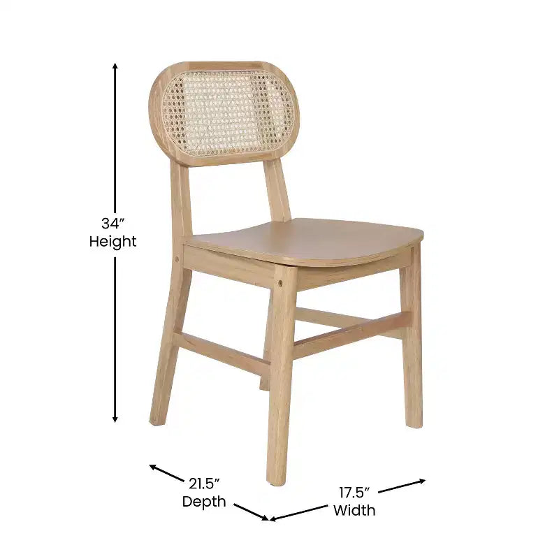 Sedia da pranzo in rattan nero, set da 2