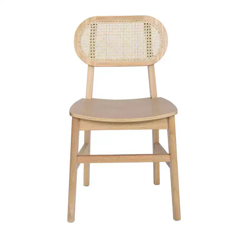 Sedia da pranzo in rattan nero, set da 2