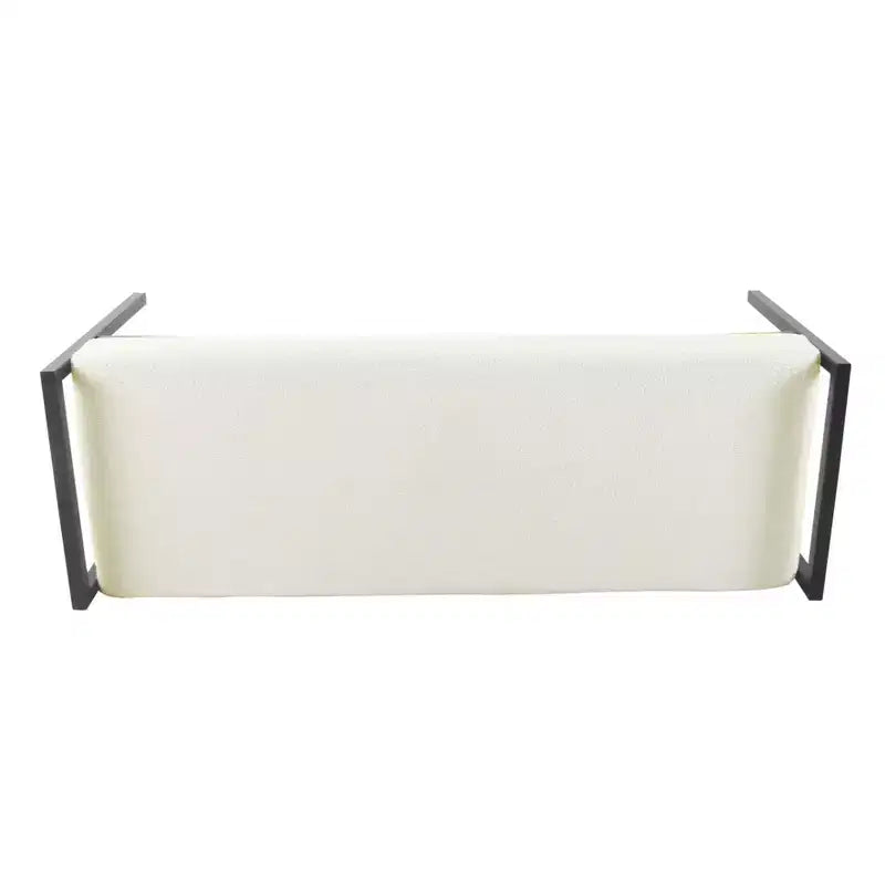 Panca in metallo rivestita in finta pelliccia di montone marrone/crema, 1-2 posti a sedere